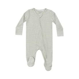 2-Way Zipper Footie - Desert Green Stripe by Angel Dear