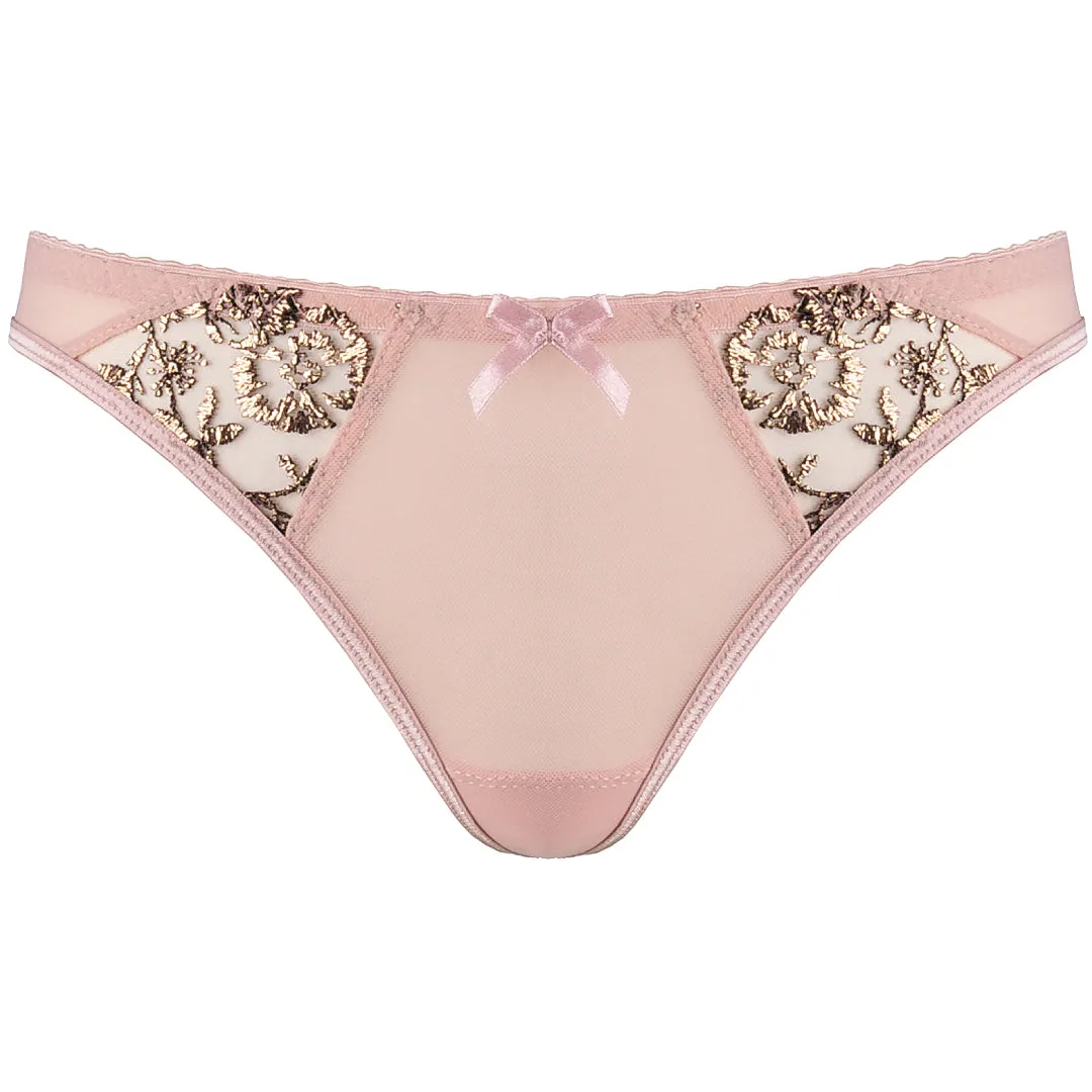 Axami Copper Rose Sheer Mesh Thong Panty