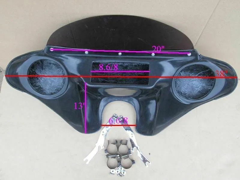 BATWING FAIRING WINDSHIELD FOR TRIUMPH Thunderbird 6.5" SPEAKER HOLES