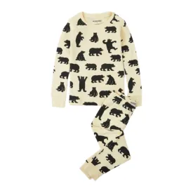 Black Bears On Natural Kid's Pajama Set