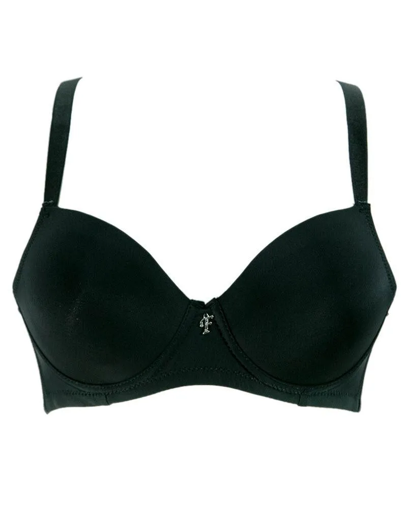 Black Pushup Bra - Single Padded Underwired Bra - Flourish - FL972