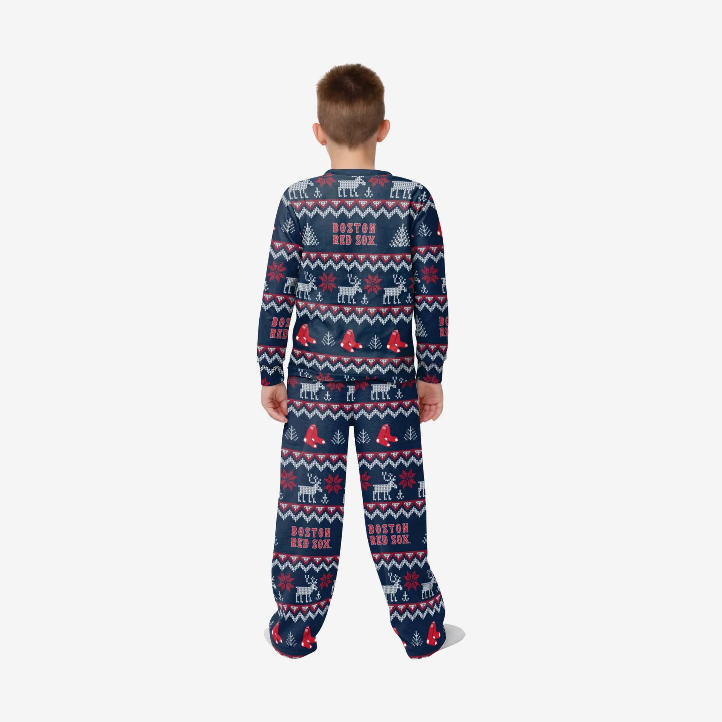 Boston Red Sox Youth Ugly Pattern Family Holiday Pajamas
