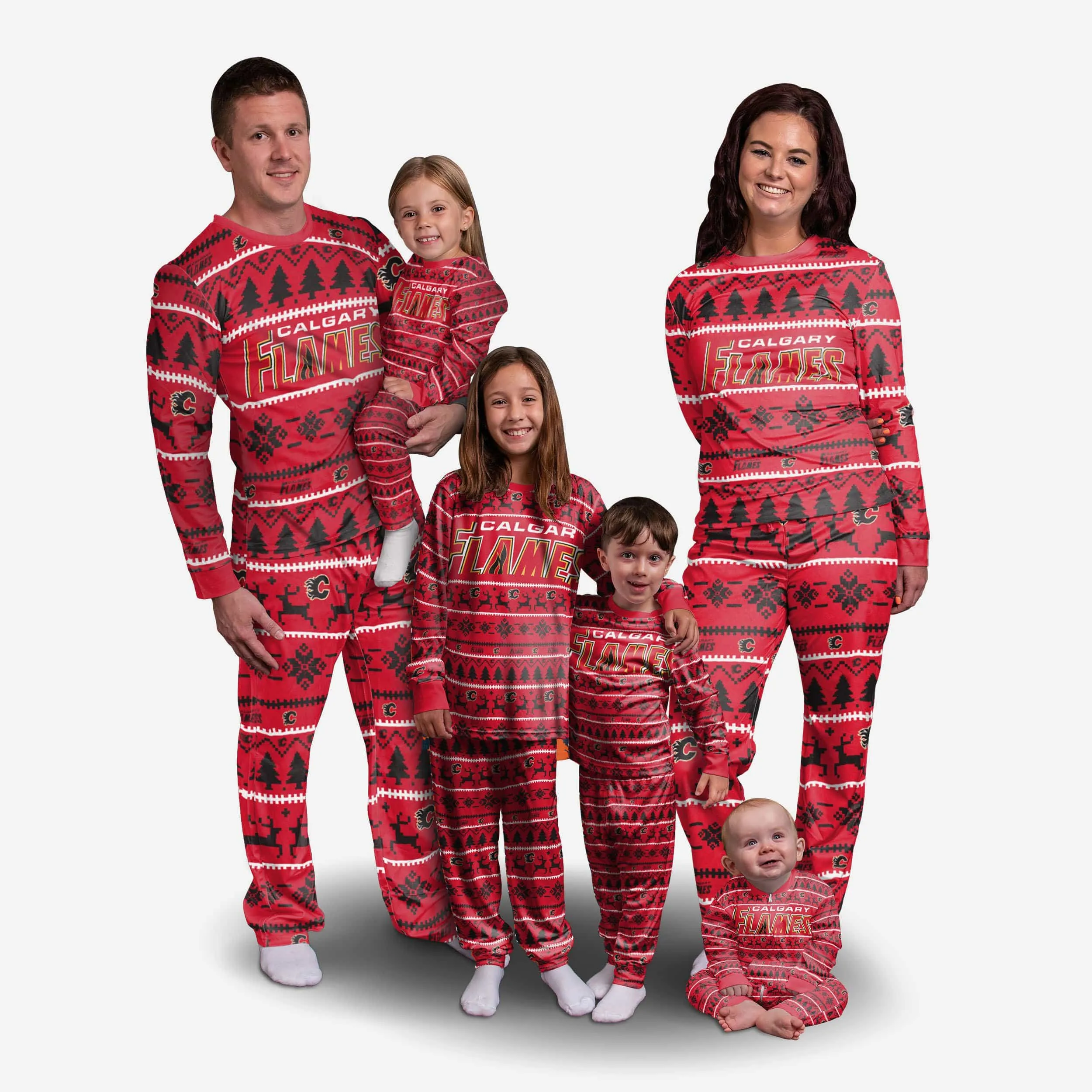 Calgary Flames Family Holiday Pajamas