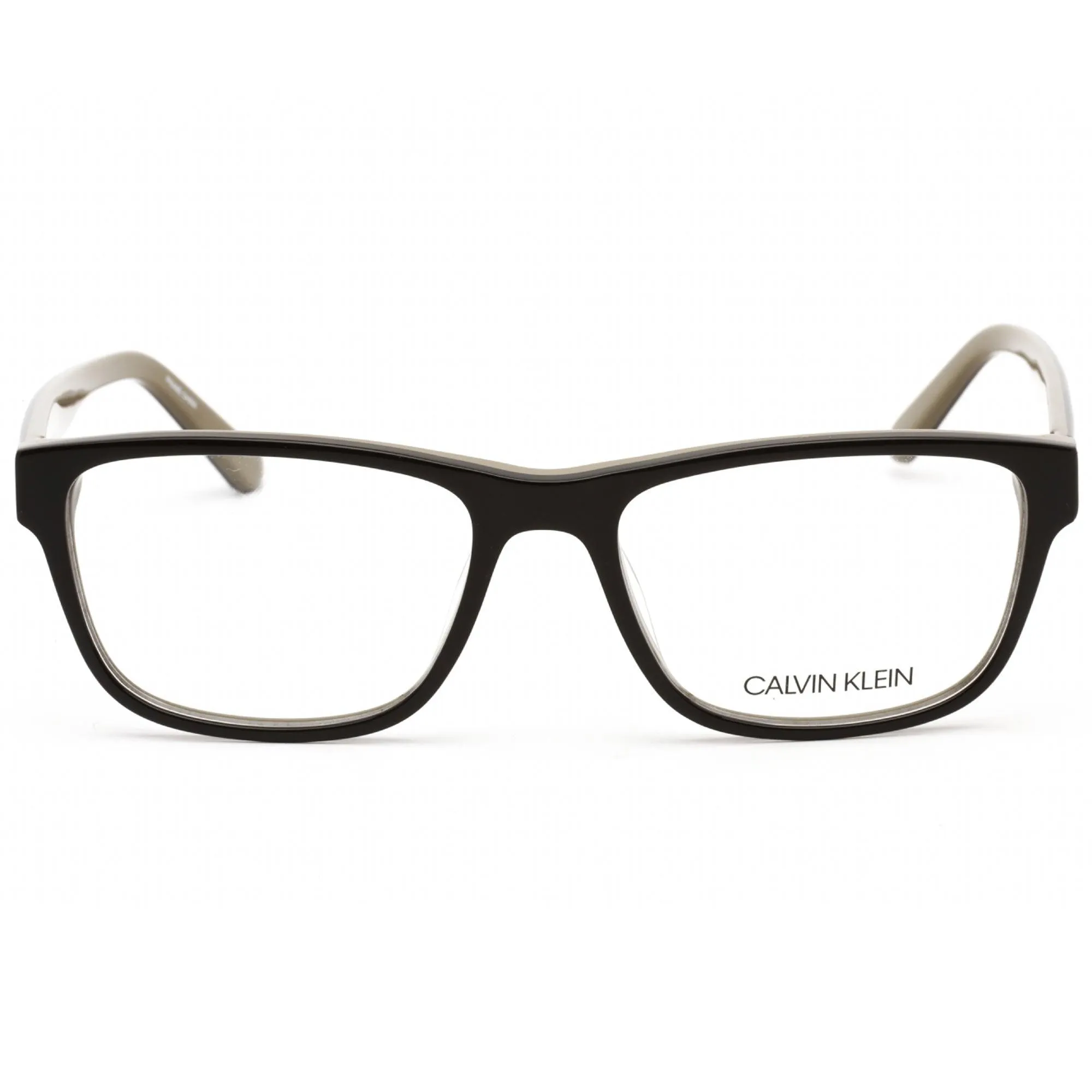 Calvin Klein Men's Eyeglasses - Dark Brown/Beige Rectangular Full Rim | CK18540 203