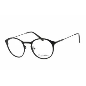 Calvin Klein Men's Eyeglasses - Full Rim Round Matte Black Metal Frame | CK20112 001