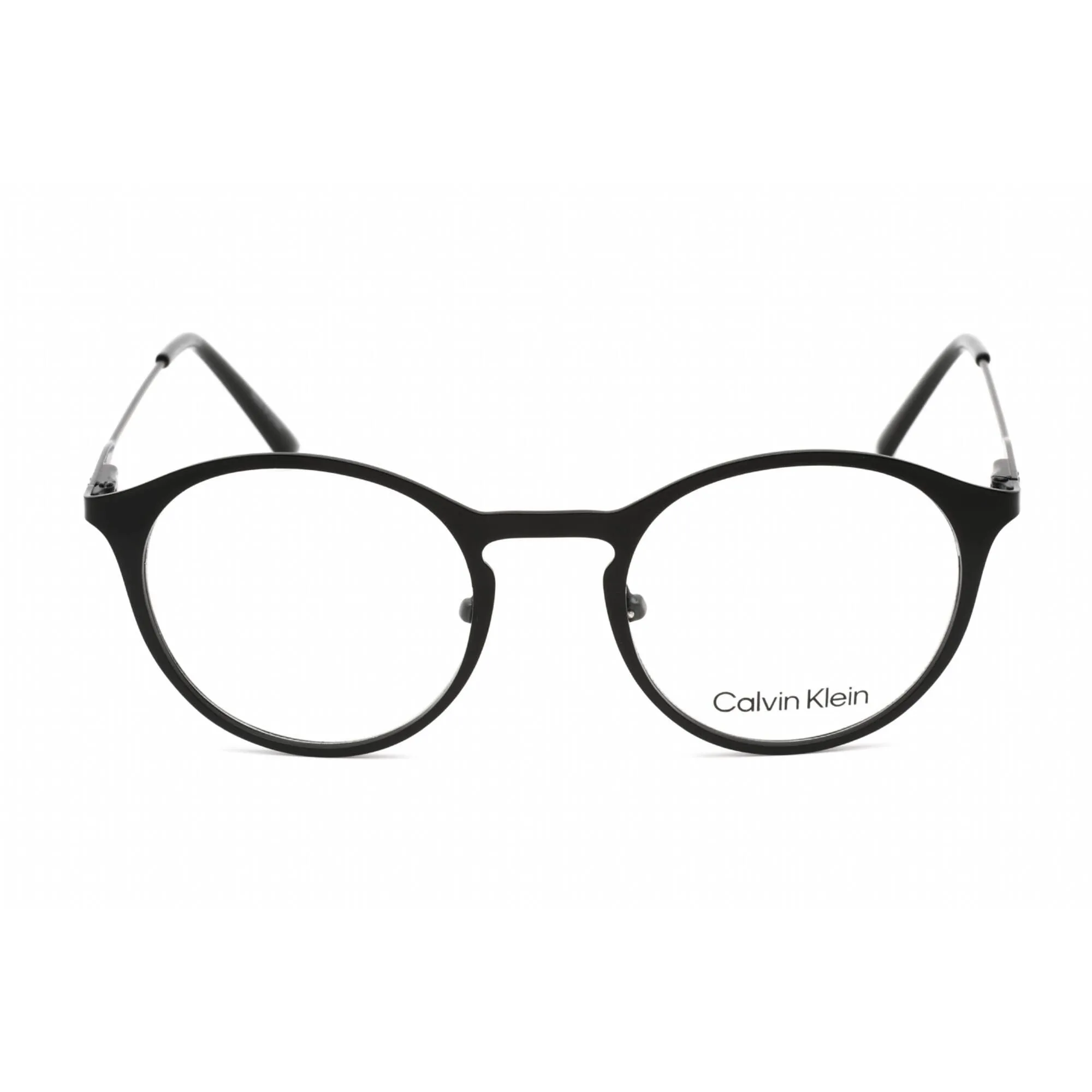 Calvin Klein Men's Eyeglasses - Full Rim Round Matte Black Metal Frame | CK20112 001