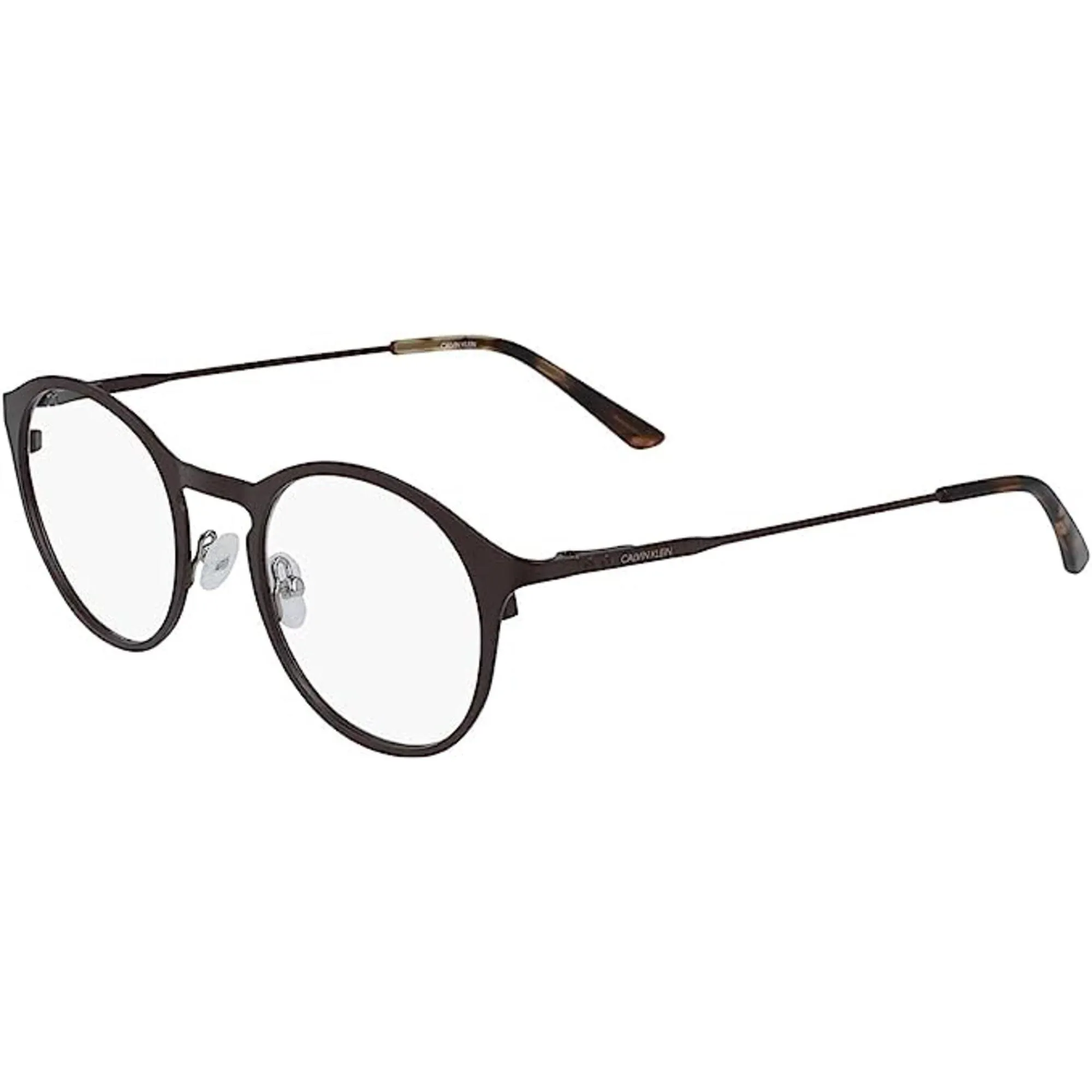 Calvin Klein Men's Eyeglasses - Matt Dark Brown Metal Round | CALVIN KLEIN CK20112 201
