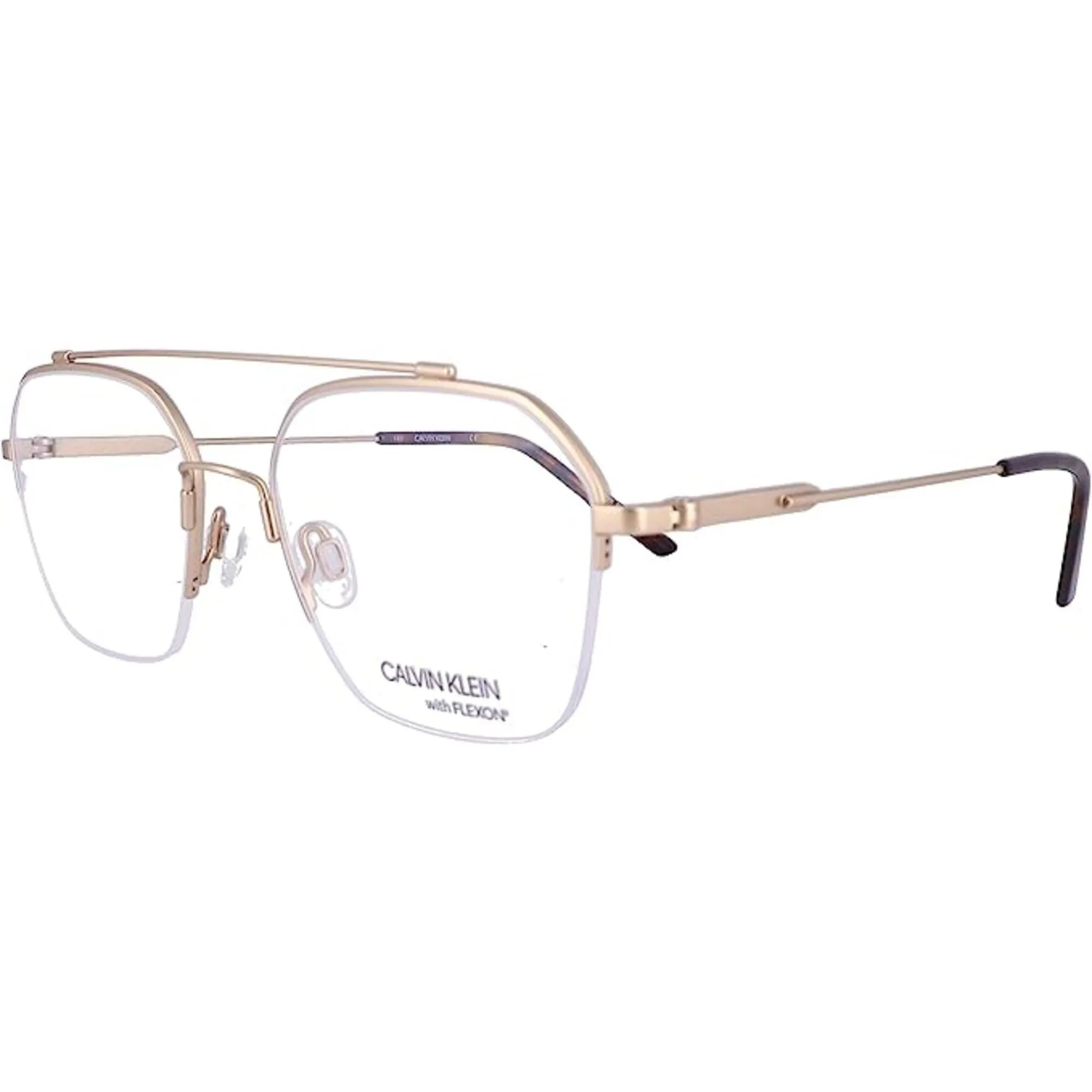 Calvin Klein Men's Eyeglasses - Satin Light Gold Square | CALVIN KLEIN CK19143F 716