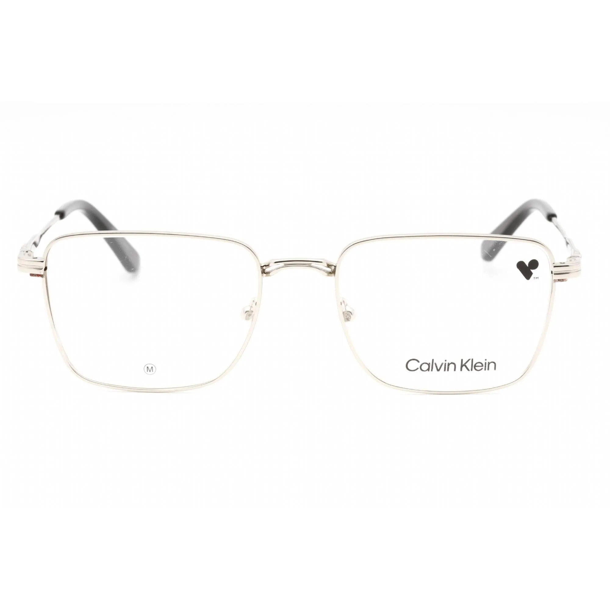 Calvin Klein Men's Eyeglasses - Silver Metal Square Full Rim Frame | CK23104 045