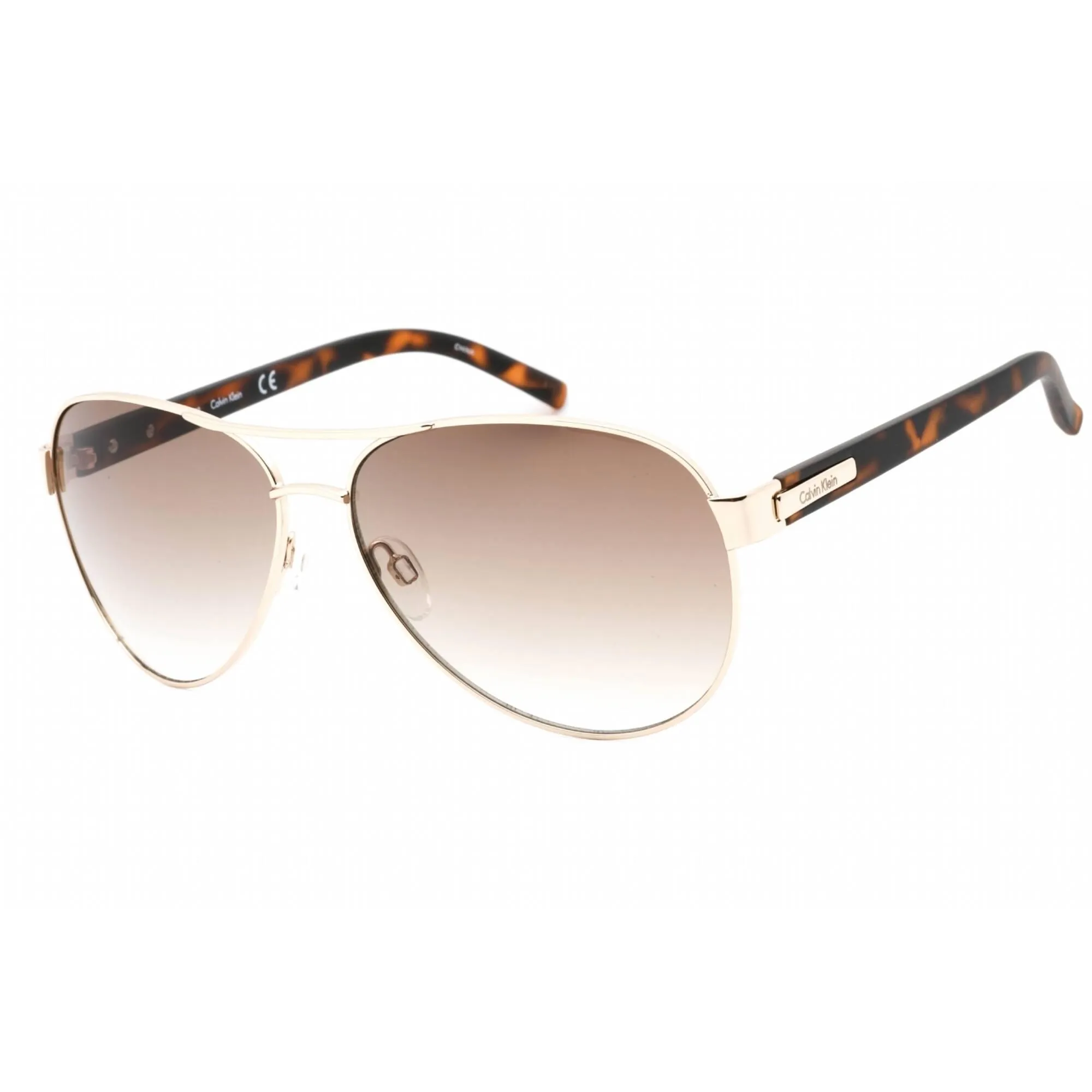 Calvin Klein Retail Unisex Sunglasses - Golden Full Rim Aviator Frame | R356S 718