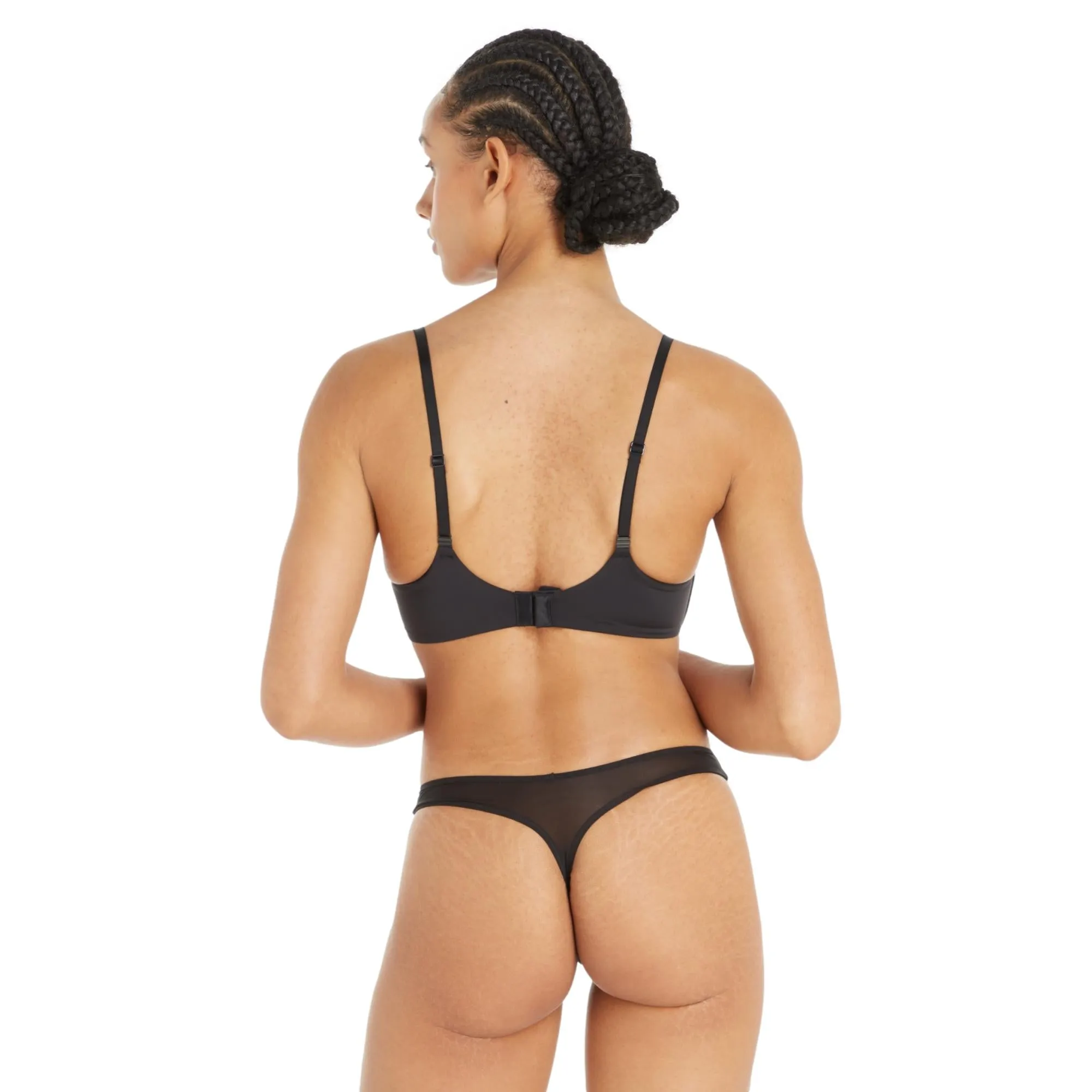 Calvin Klein Sheer Marquisette Thong - Black