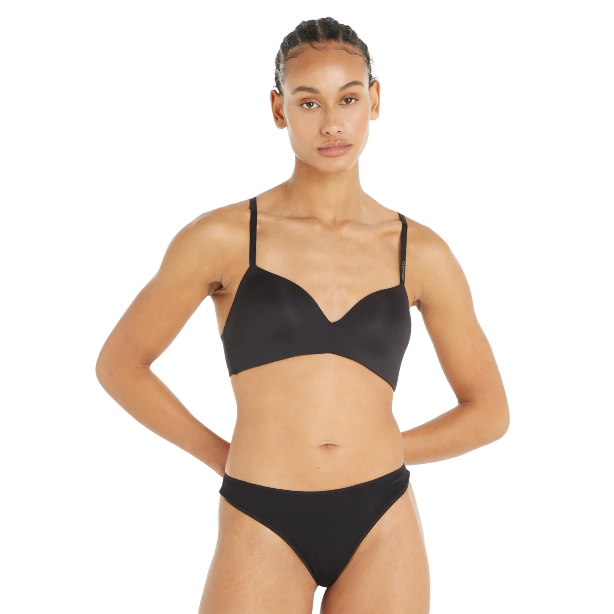 Calvin Klein Sheer Marquisette Thong - Black