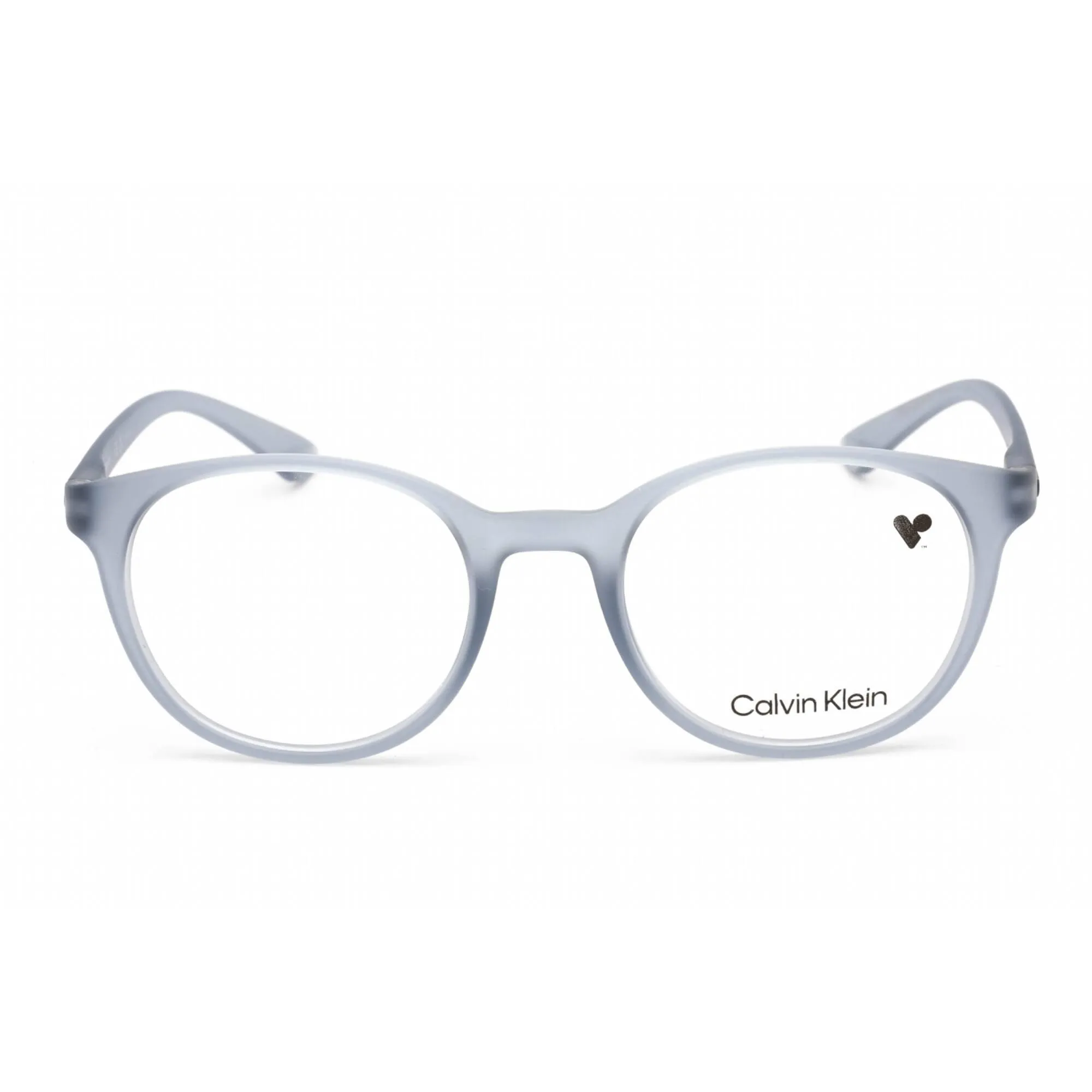 Calvin Klein Unisex Eyeglasses - Matte Crystal Smoke Plastic Round Frame | CK19570 070