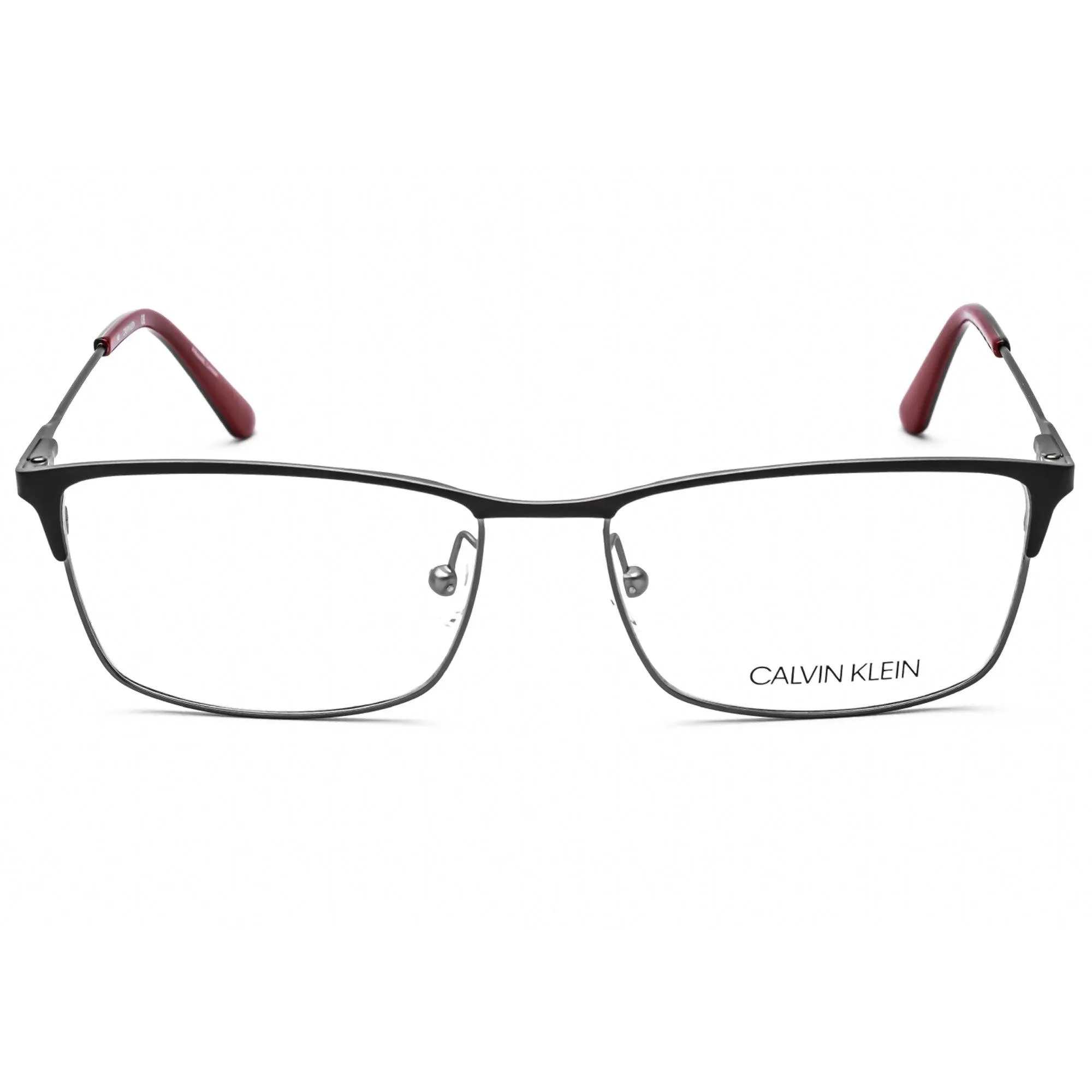 Calvin Klein Unisex Eyeglasses - Satin Black Rectangular Metal Frame | CK18122 001