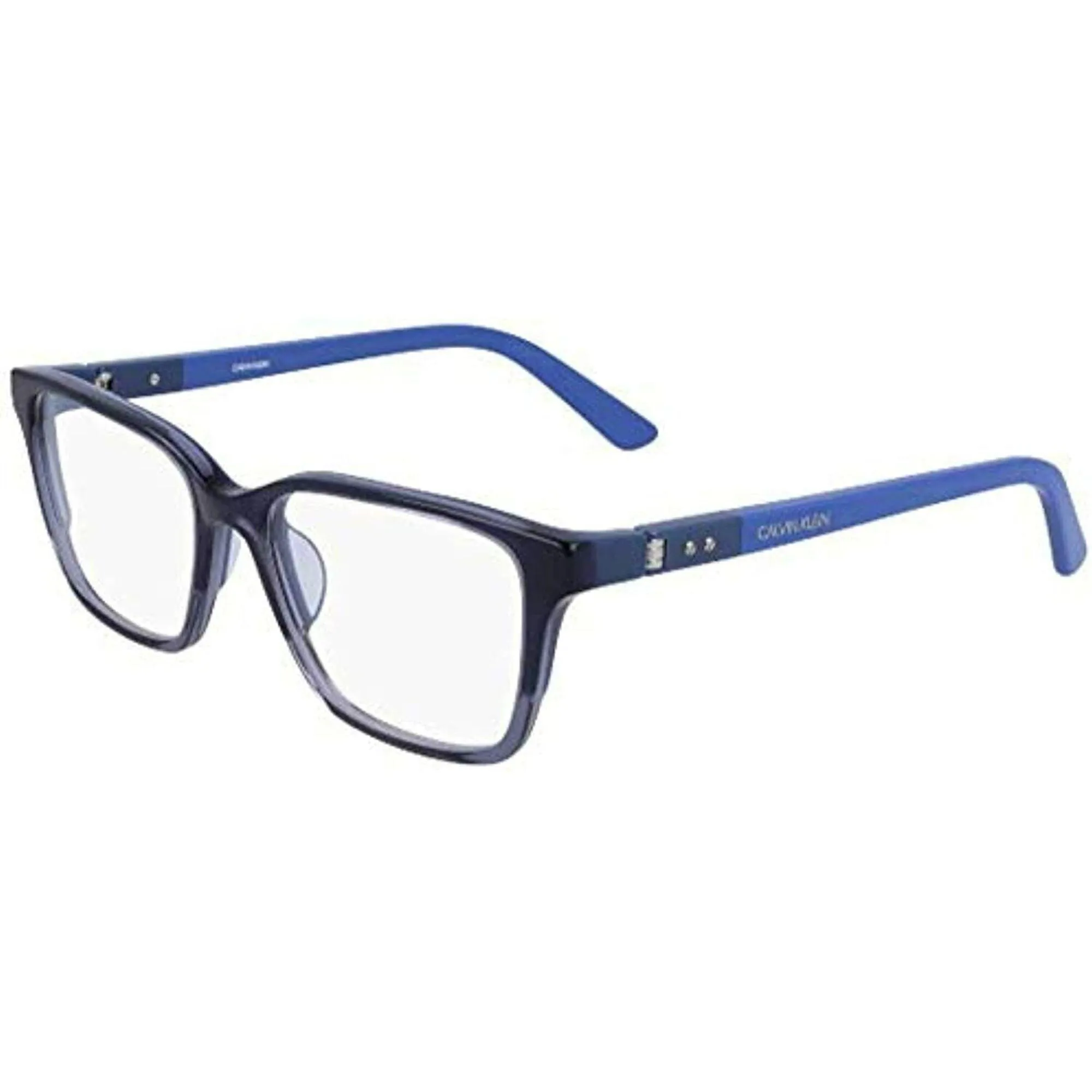 Calvin Klein Women's Eyeglasses - Crystal Blue Rectangular | CALVIN KLEIN CK19506 419