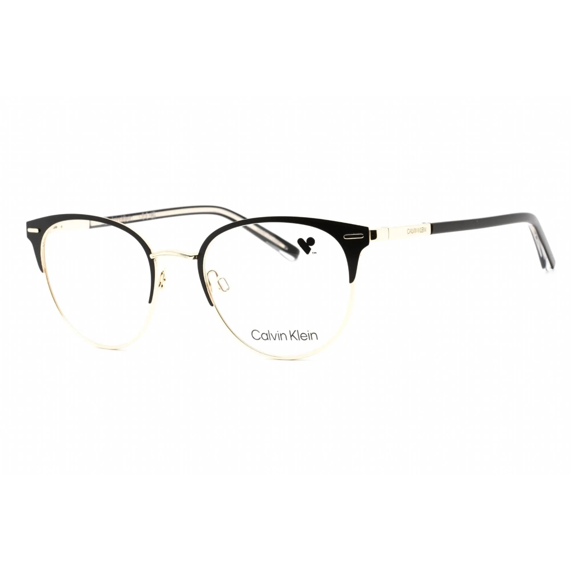 Calvin Klein Women's Eyeglasses - Full Rim Satin Black Metal Round Frame | CK21303 001