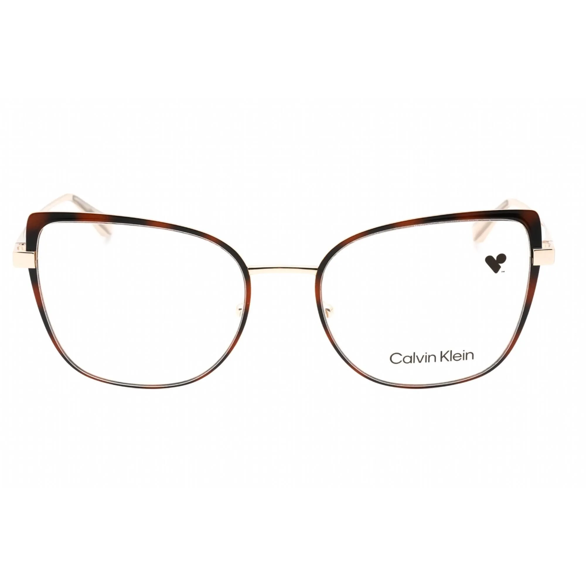 Calvin Klein Women's Eyeglasses - Havana Gold Cat Eye Frame Clear Lens | CK22101 213