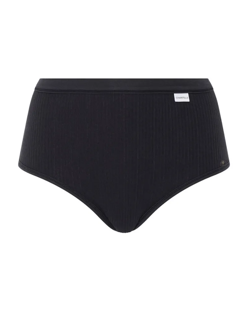 Chantelle Black Cotton Comfort Hi Waisted Brief