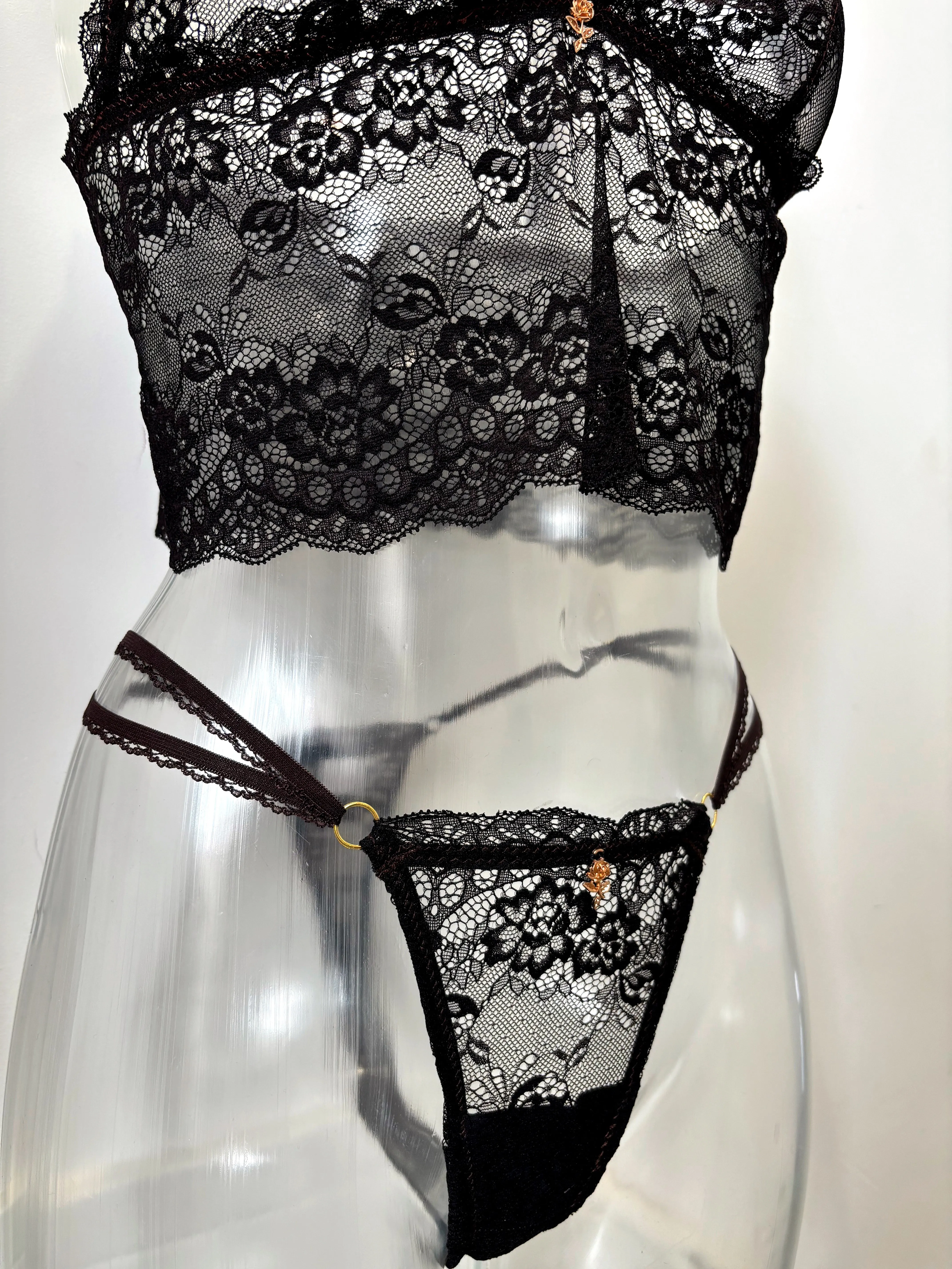 Chocolate Lace Lingerie Set