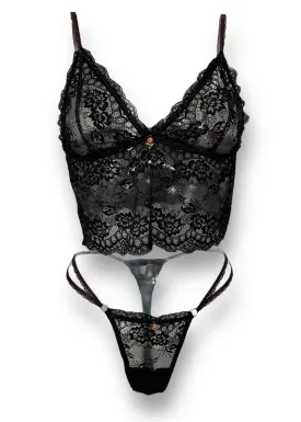 Chocolate Lace Lingerie Set