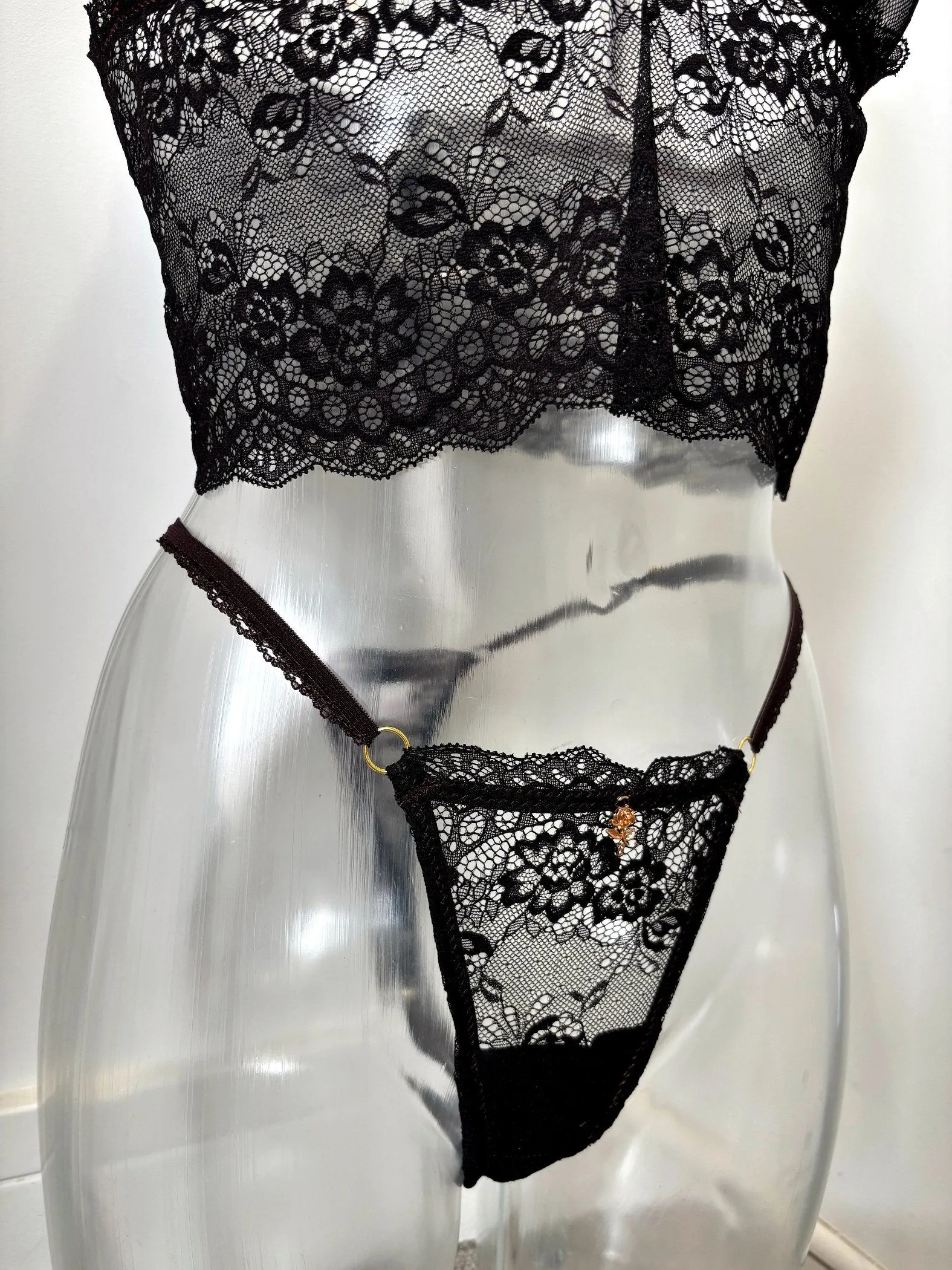 Chocolate Lace Lingerie Set