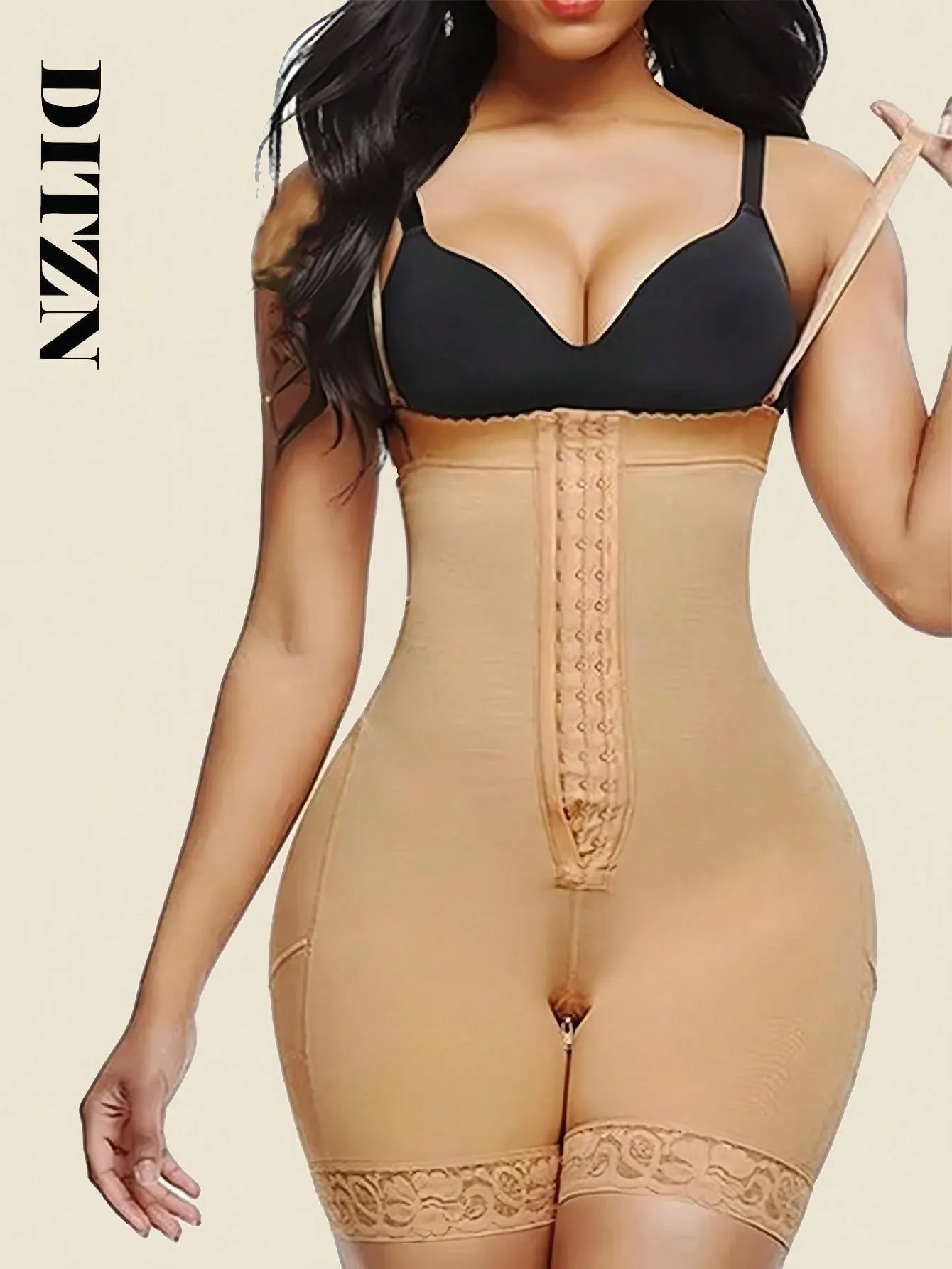 Compressing Full Shapewear Bodysuit Plus Size High Waist Body Shaper