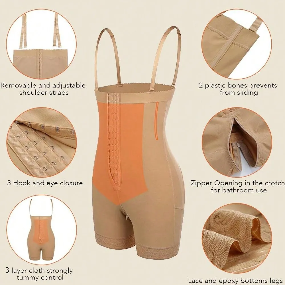 Compressing Full Shapewear Bodysuit Plus Size High Waist Body Shaper