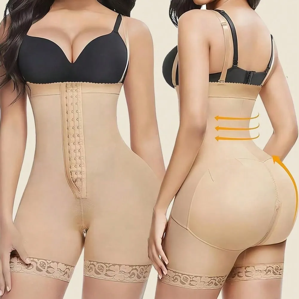 Compressing Full Shapewear Bodysuit Plus Size High Waist Body Shaper