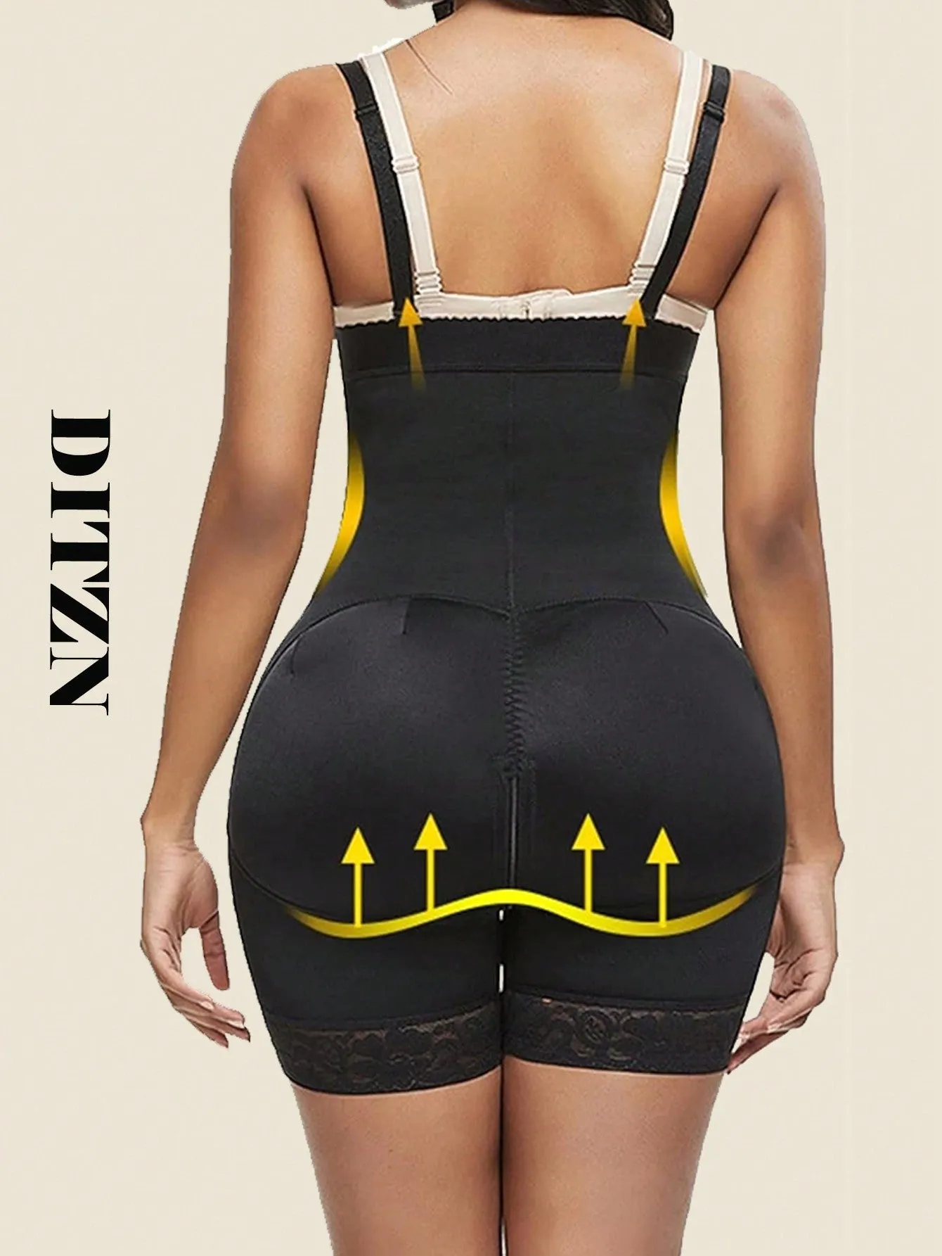 Compressing Full Shapewear Bodysuit Plus Size High Waist Body Shaper