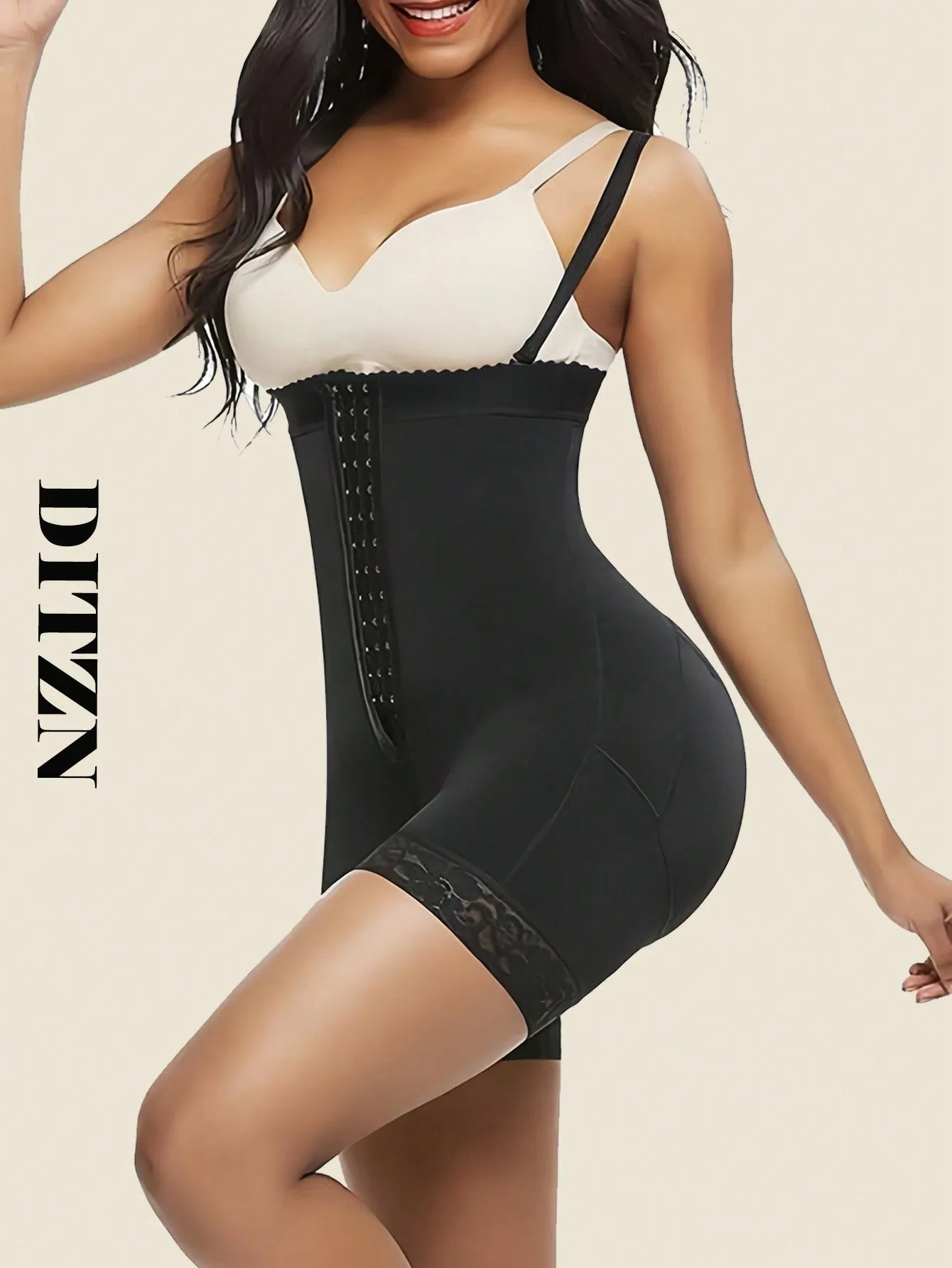 Compressing Full Shapewear Bodysuit Plus Size High Waist Body Shaper