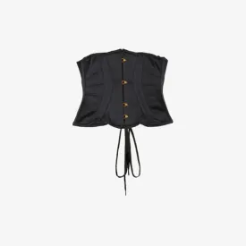 Damson lace-up satin corset Agent Provocateur, black