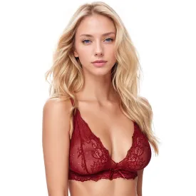 Deep Plunge Sheer Lace Soft Bralette Kostar Diana
