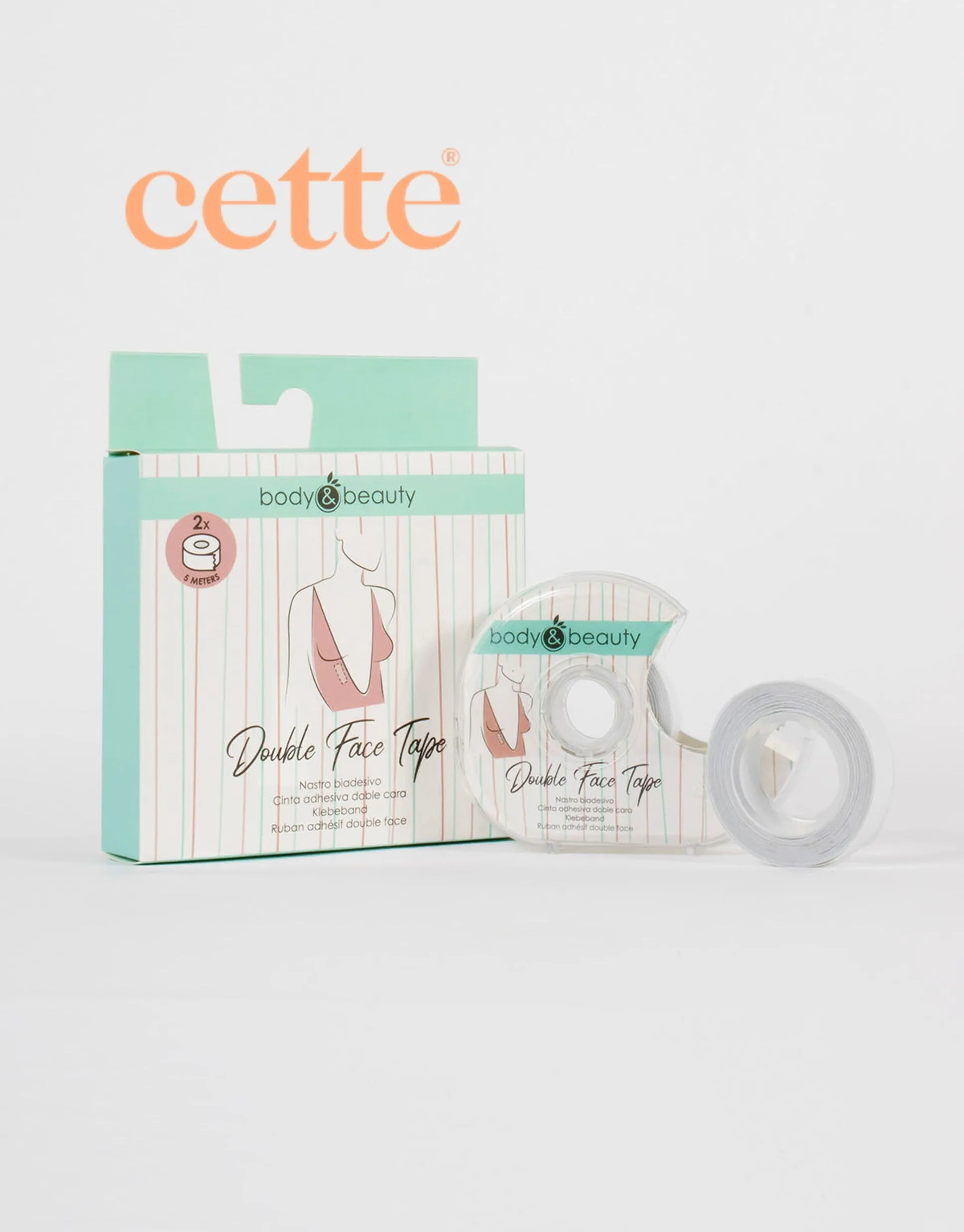 Double Face Tape - 2Rolls Dispenser Transparent 390