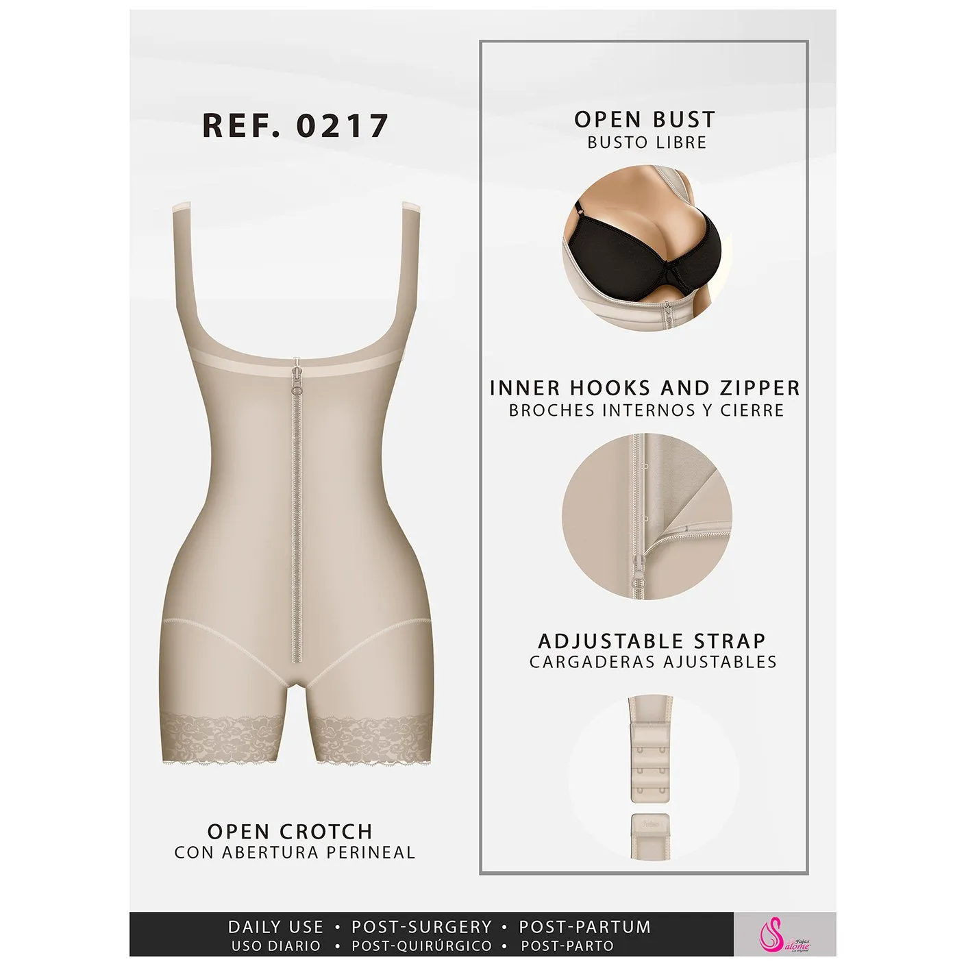 Fajas Salome 0217 | Colombian Tummy Control Postpartum Shapewear for Women