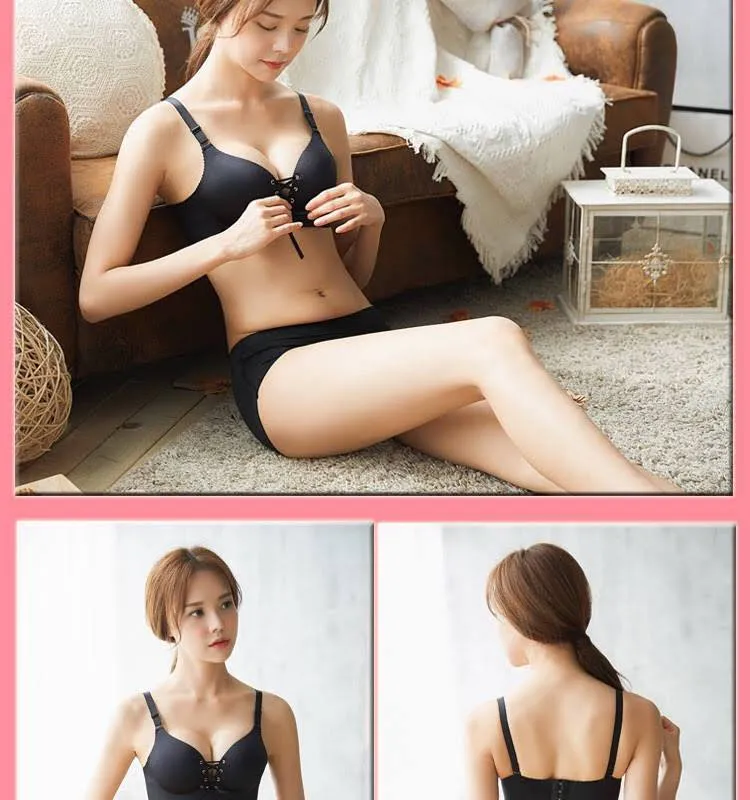 Figure Maintain Sexy Push Up  Bra - Wide Strip - Black Double Padded Bra