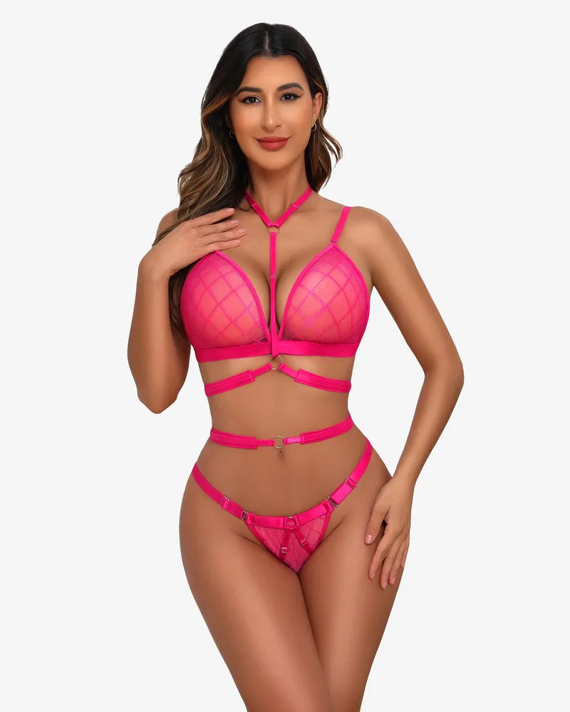 Fishnet Sheer Mesh Bra and Panty Sets