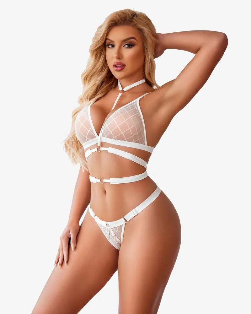 Fishnet Sheer Mesh Bra and Panty Sets