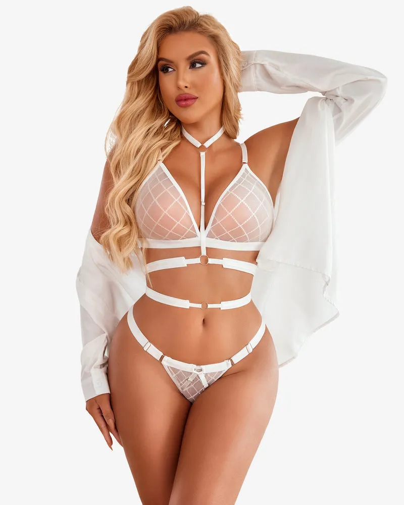 Fishnet Sheer Mesh Bra and Panty Sets