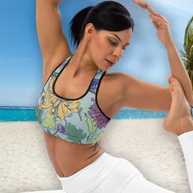 Floral print longline sports bra, lioness-love