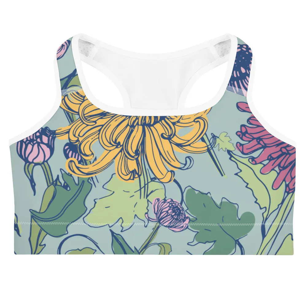 Floral print longline sports bra, lioness-love