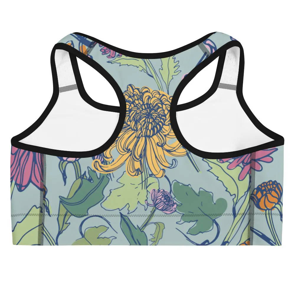 Floral print longline sports bra, lioness-love