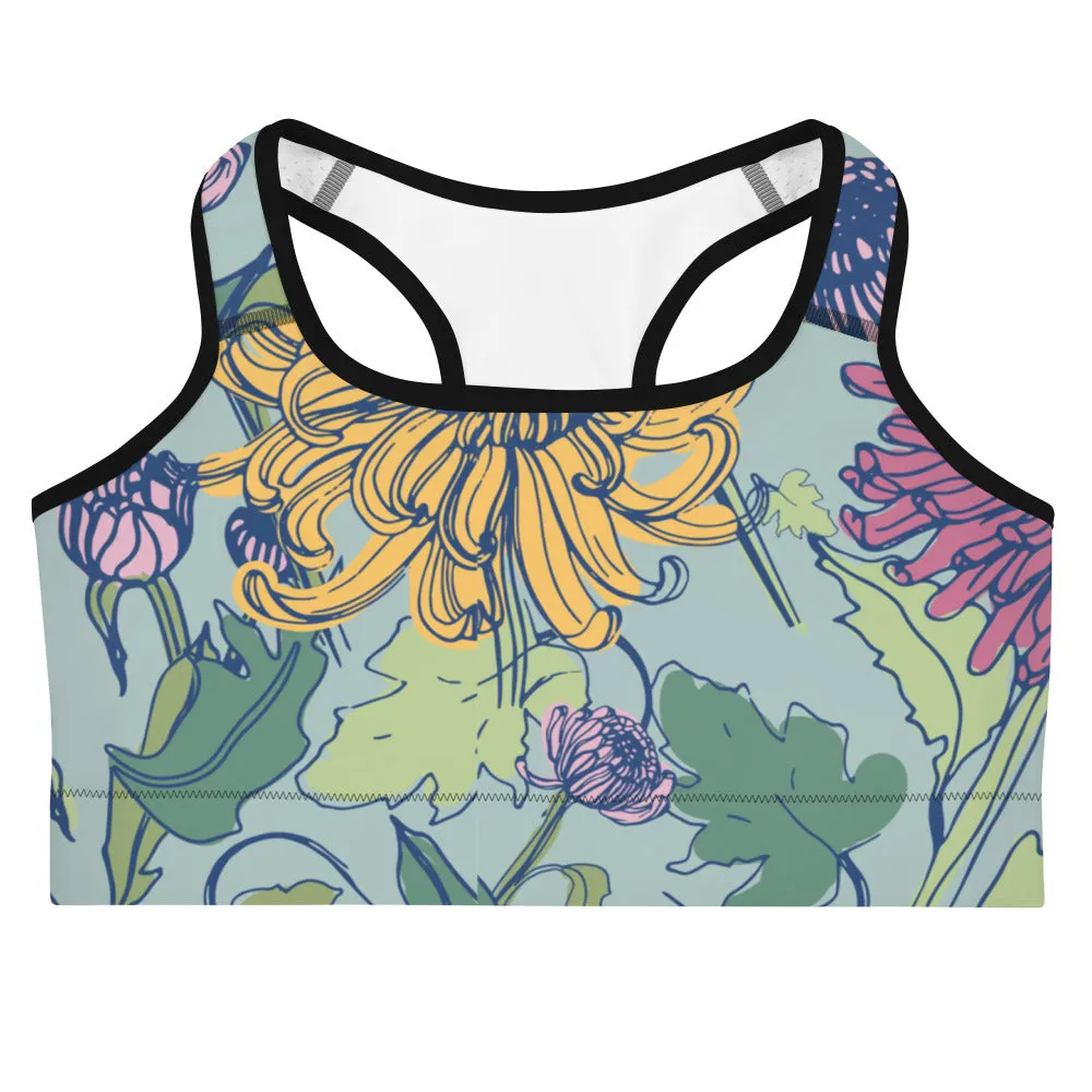 Floral print longline sports bra, lioness-love