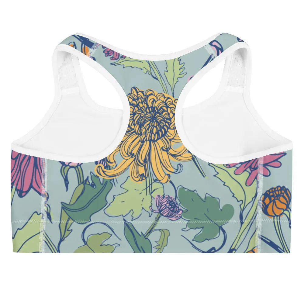 Floral print longline sports bra, lioness-love