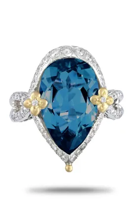 Flower Dance Ring – Diamond & London Blue Topaz