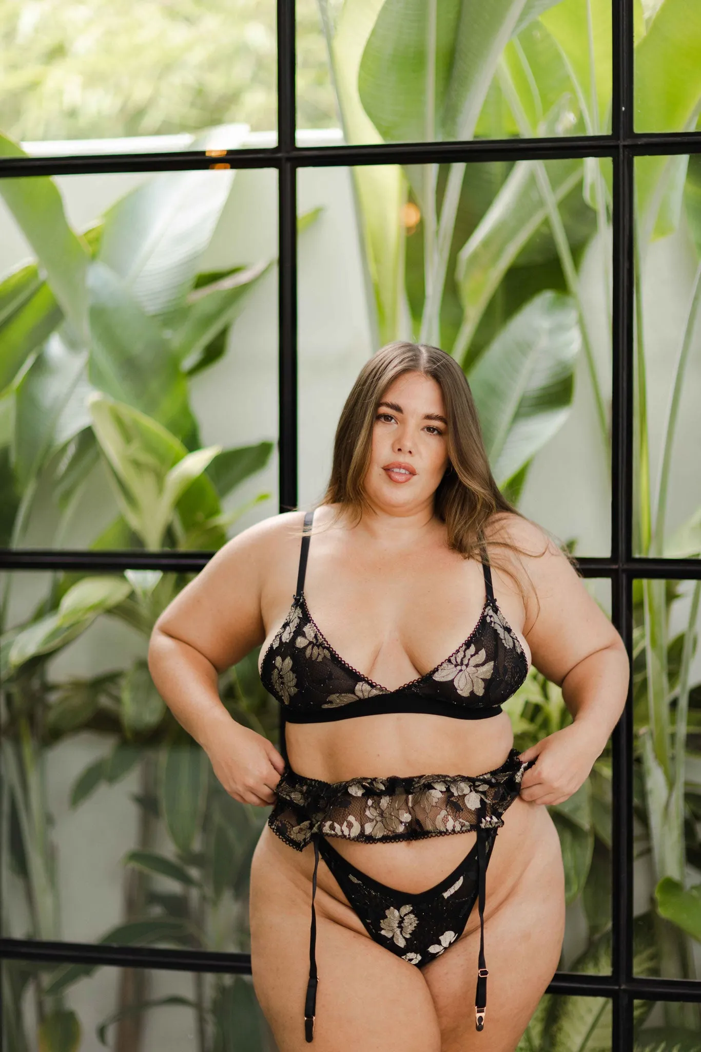 Frankie Panty in Black/Gold By Holly Lulu - XS - 2X/X2