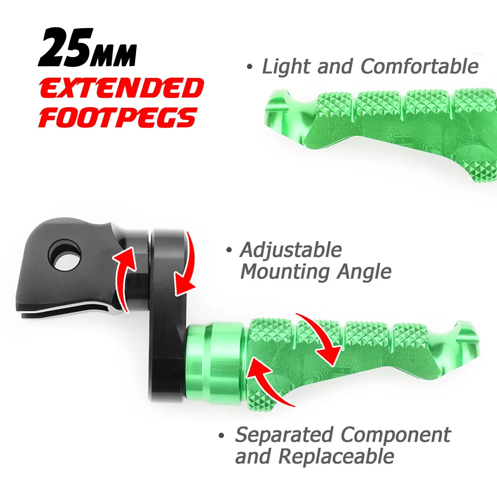 {Front}  Fits Triumph Speed Triple Street Cup R-FIGHT 25mm Adjustable Foot Pegs