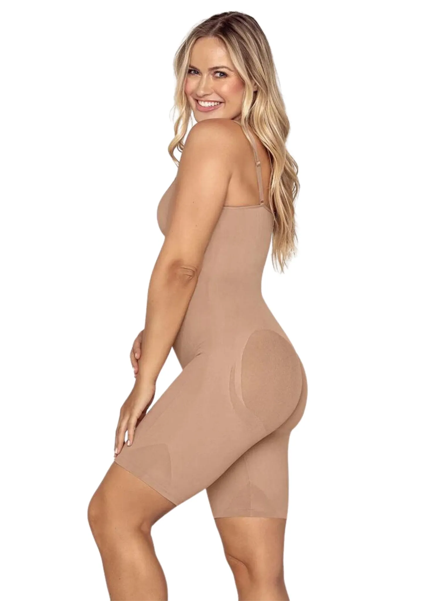 Full Coverage Seamless Smoothing Bodysuit - Nude