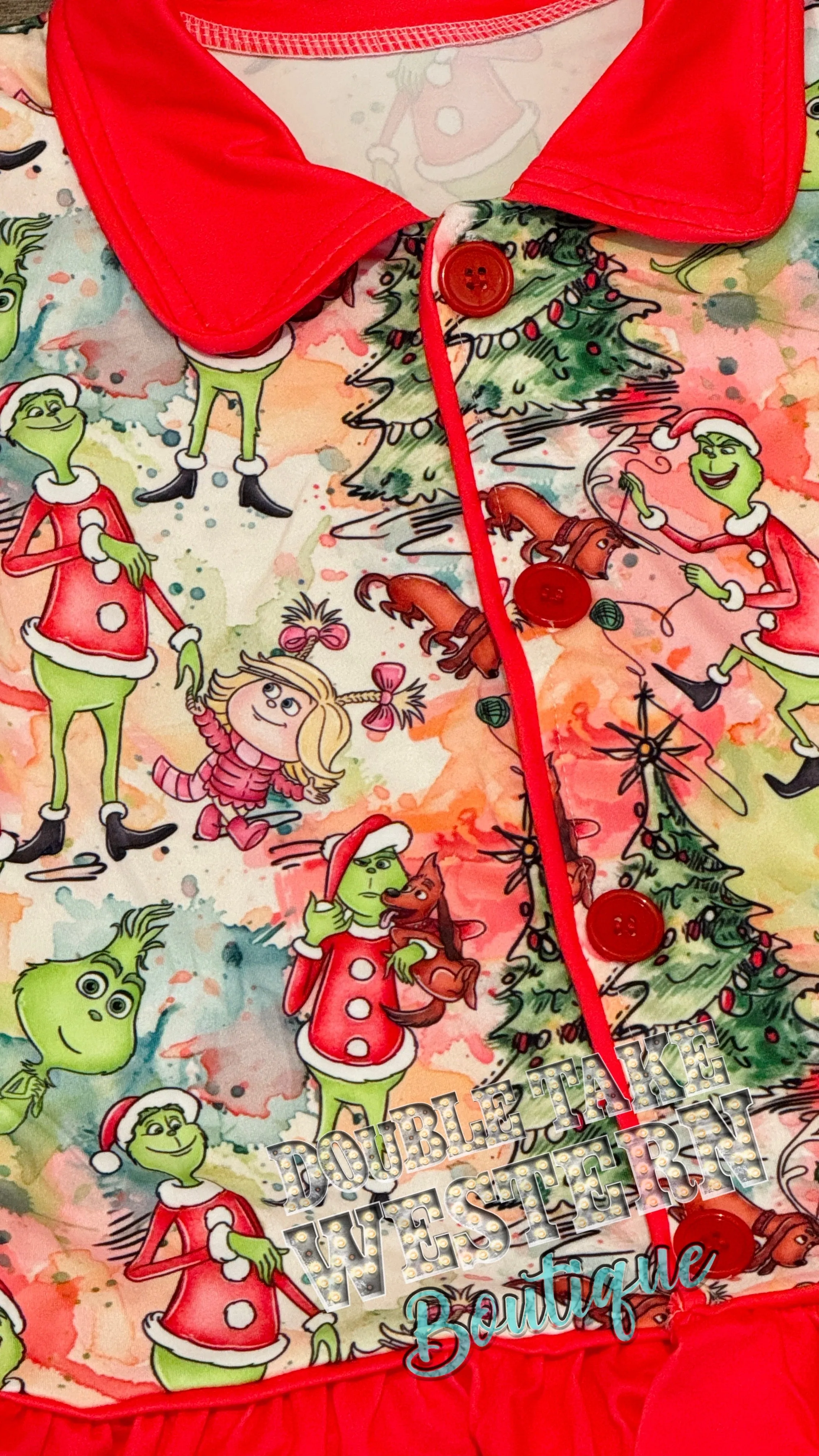 Girls New Grinch Christmas Pajama Set