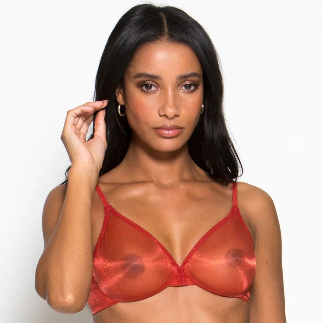 Gossard Glossies Sheer Molded Bra Cayenne