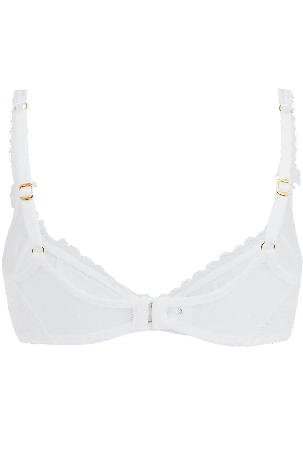 Hinda Demi Cup Plunge Bra White, Size UK 32D
